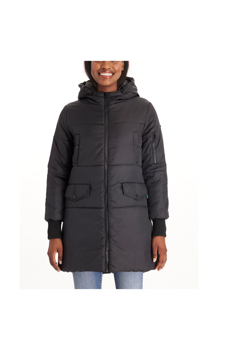 Modern Eternity Maternity Faith - 3in1 Maternity Bomber Coat, Main, color, Black