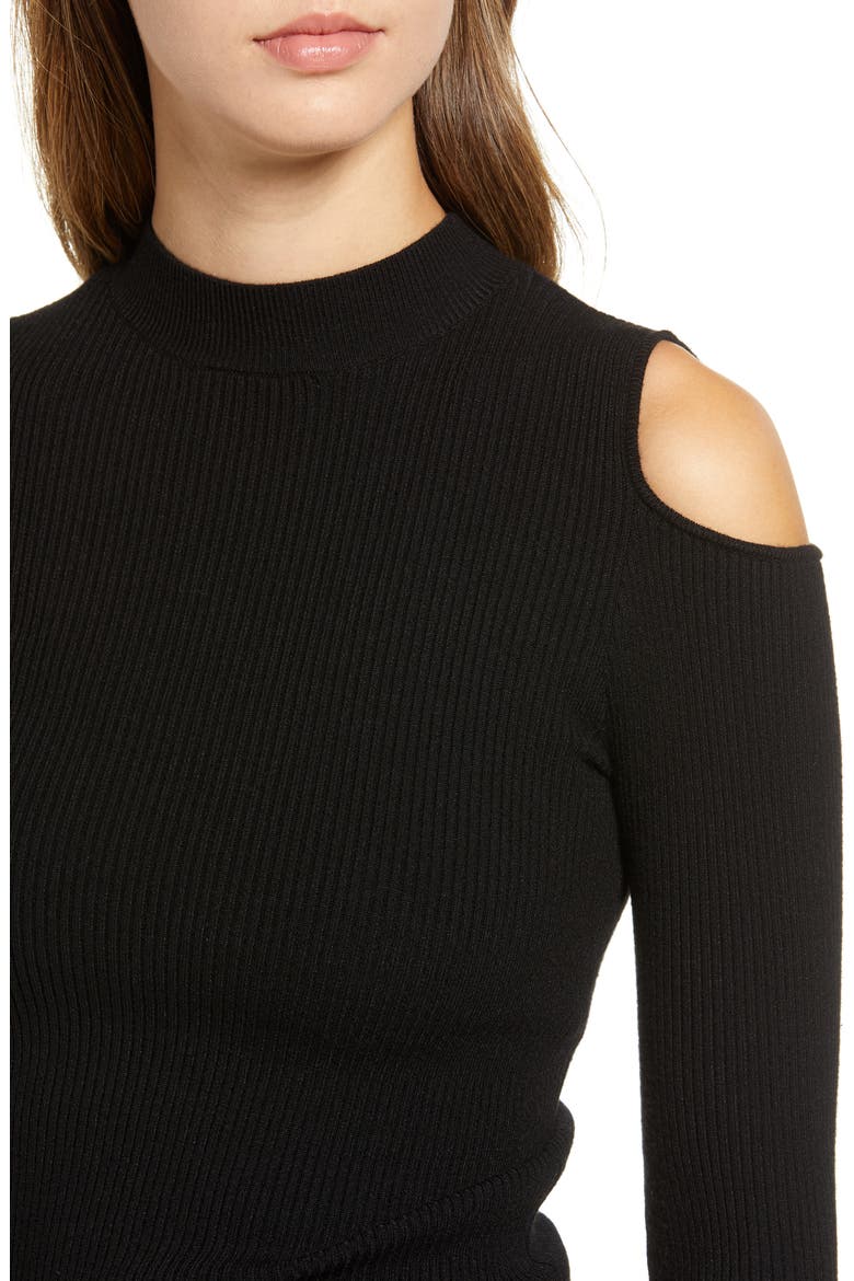 Rib Sweater, Alternate, color, BLACK