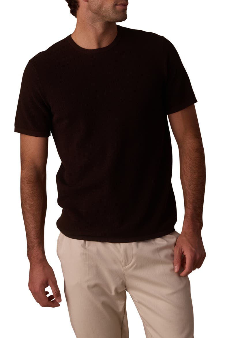 Driftknit Short Sleeve Sweater, Main, color, DARK BROWN