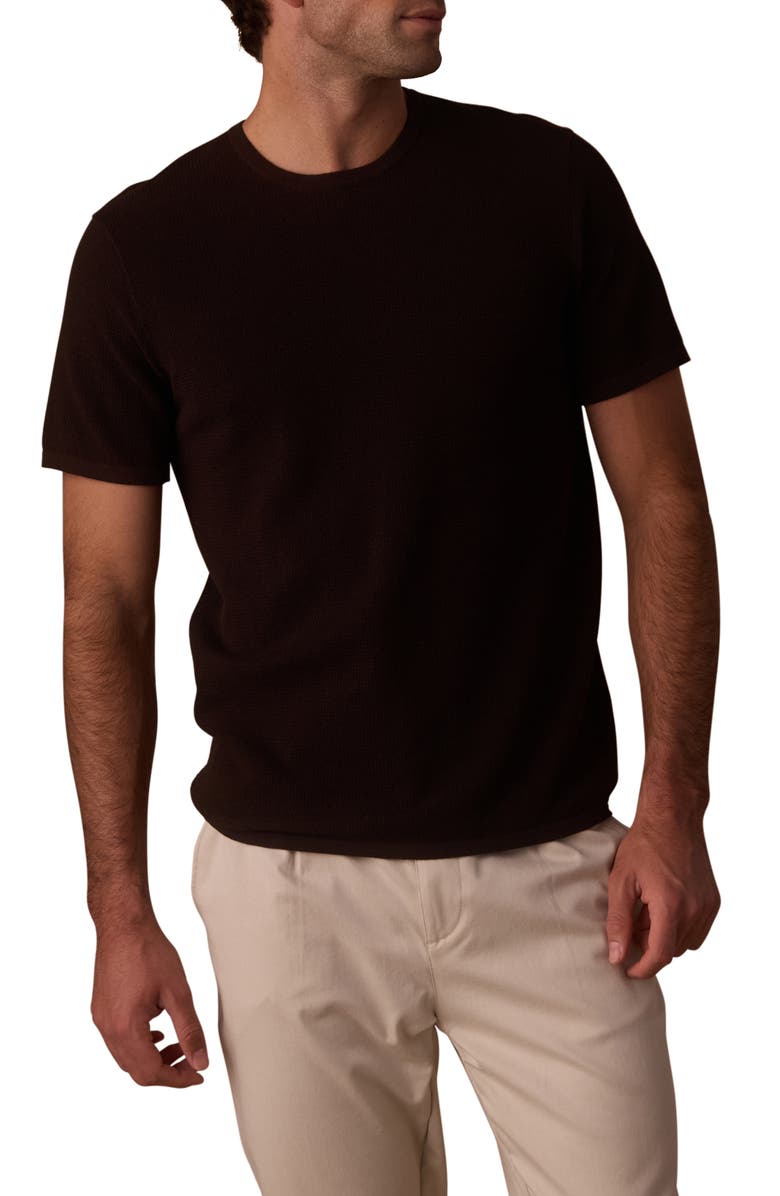 The Normal Brand Driftknit Short Sleeve Sweater, Main, color, Dark Brown