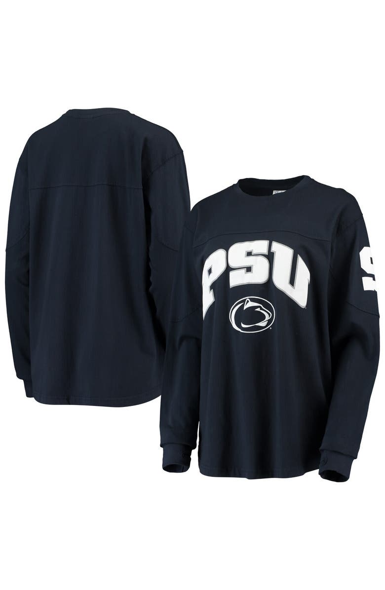 PRESSBOX Women's Pressbox Navy Penn State Nittany Lions Edith Long Sleeve T-Shirt, Main, color, 