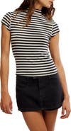 Free People Lola Stripe Funnel Neck Knit Top