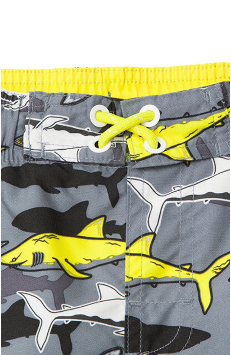 Rokka&Rolla Kid's Swim Trunks with Mesh Lining and UPF 50+, Alternate, color, Shark Fin