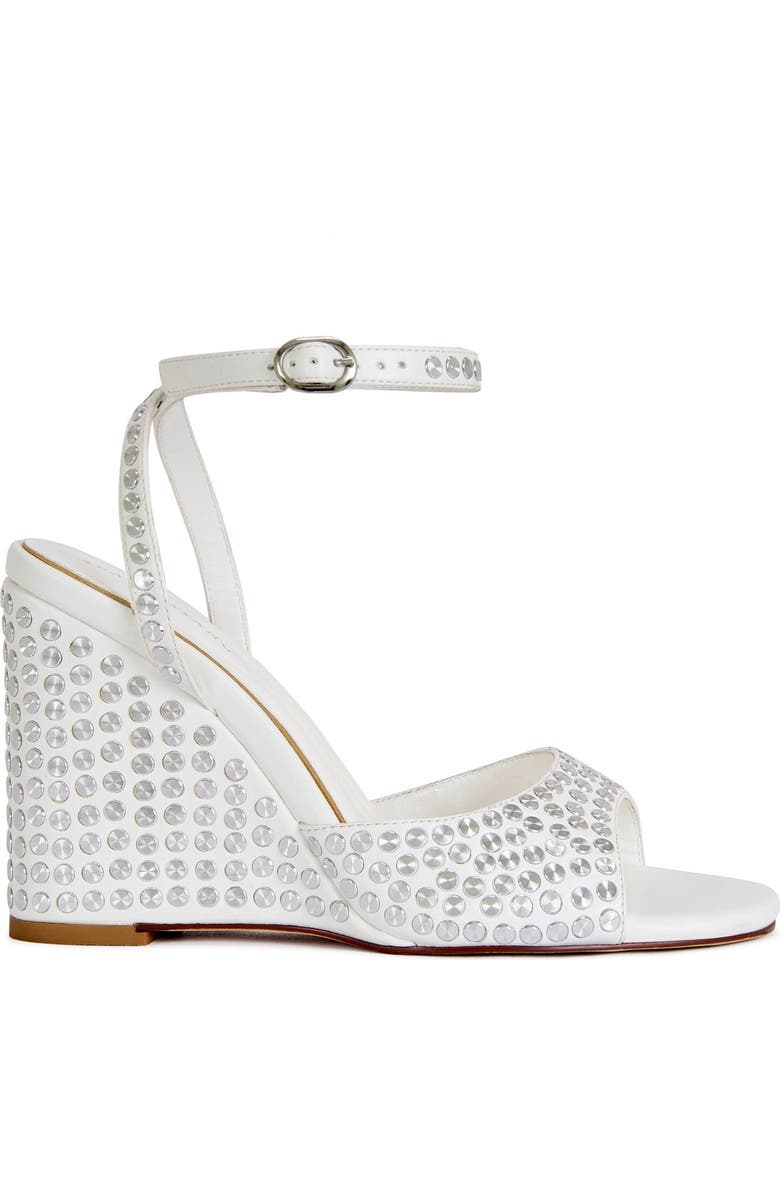 AZALEA WANG MATTEUS-WHITE STUDDED WEDGE SANDAL - WHITE / 8.5 / WEDGE, Main, color, White