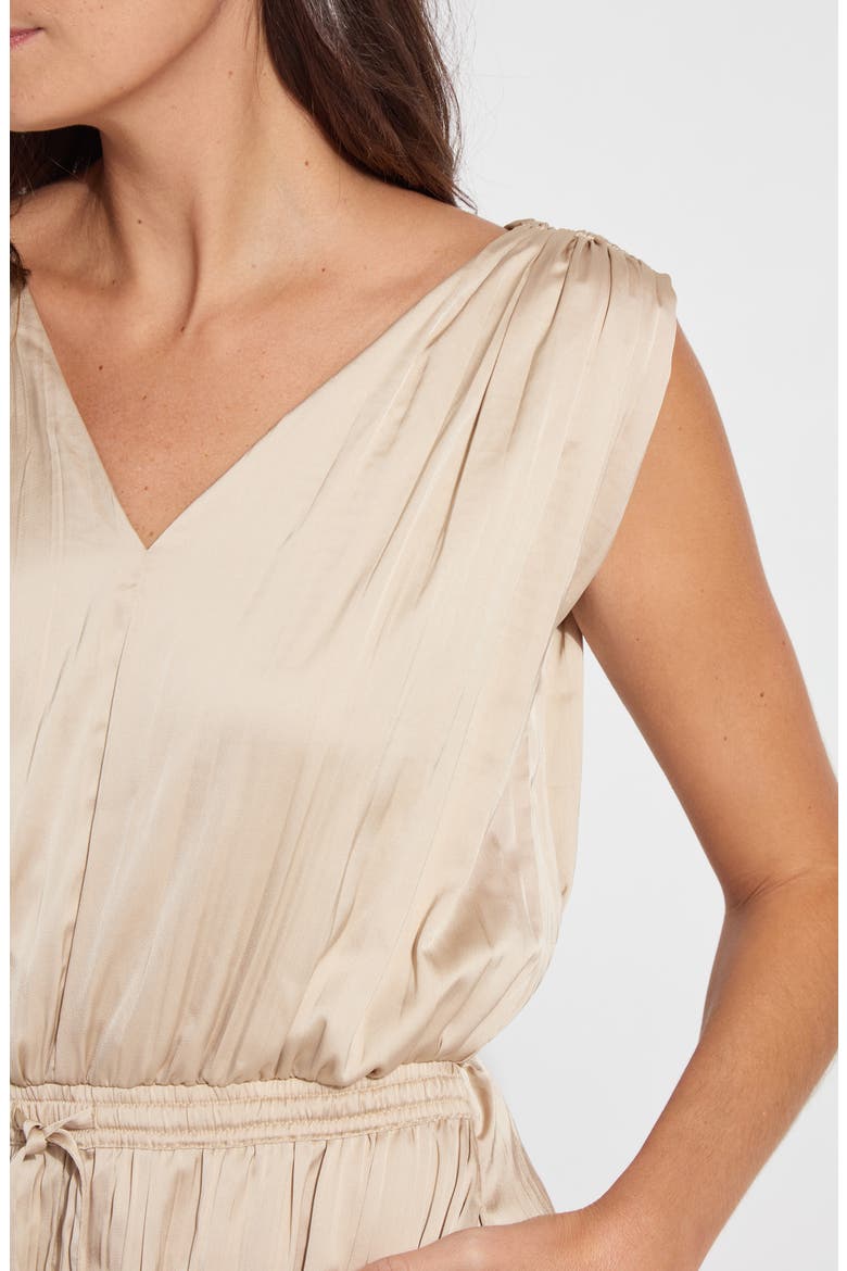 The Packable Pleated Satin Dress, Alternate, color, CHABLIS