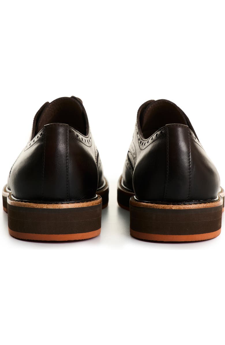 Velez Brogue Leather Shoes with Traditional Cuts, Alternate, color, Dark Brown
