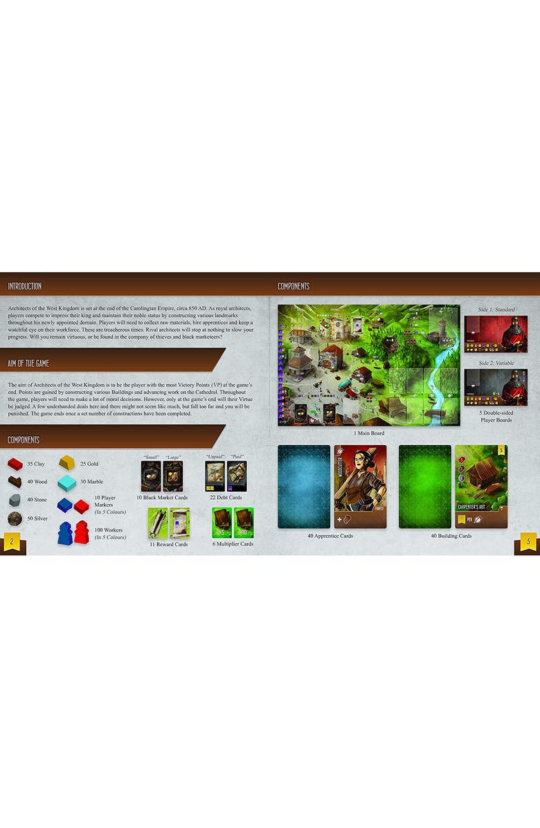 Renegade Game Studios Architects of the West Kingdom Game, Alternate, color,