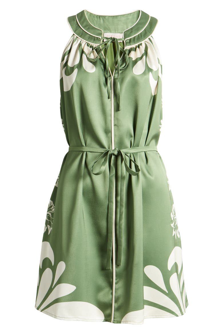 Kyndra Print Sleeveless Minidress, Alternate, color, GREEN CREAM