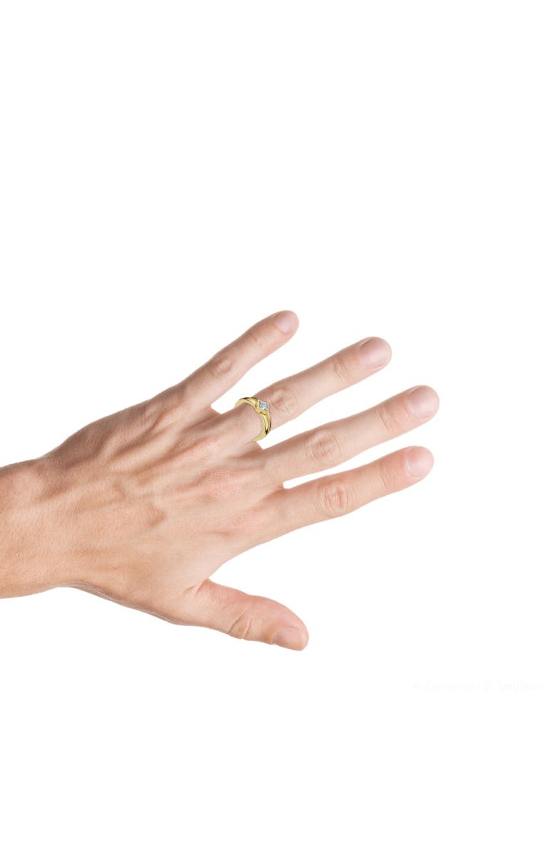 Bliss Diamond Men's 3/8Ct Princess Cut Diamond Bezel Polished Wedding Ring 14k Gold Lab Grown, Alternate, color, 