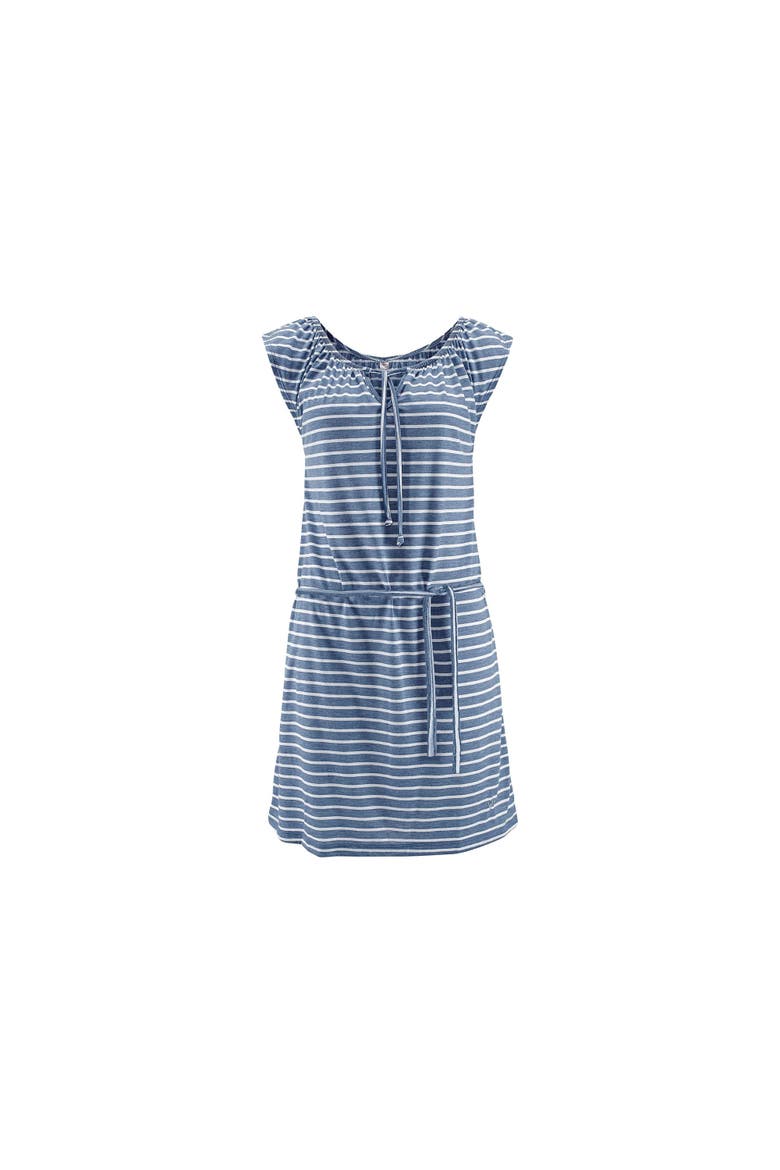 Tie Neckline Dress, Alternate, color, Blue & White