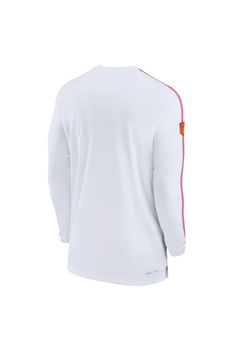 Men's Nike White Kansas City Chiefs Sideline Coach UV Performance Long Sleeve T-Shirt, Alternate, color, White