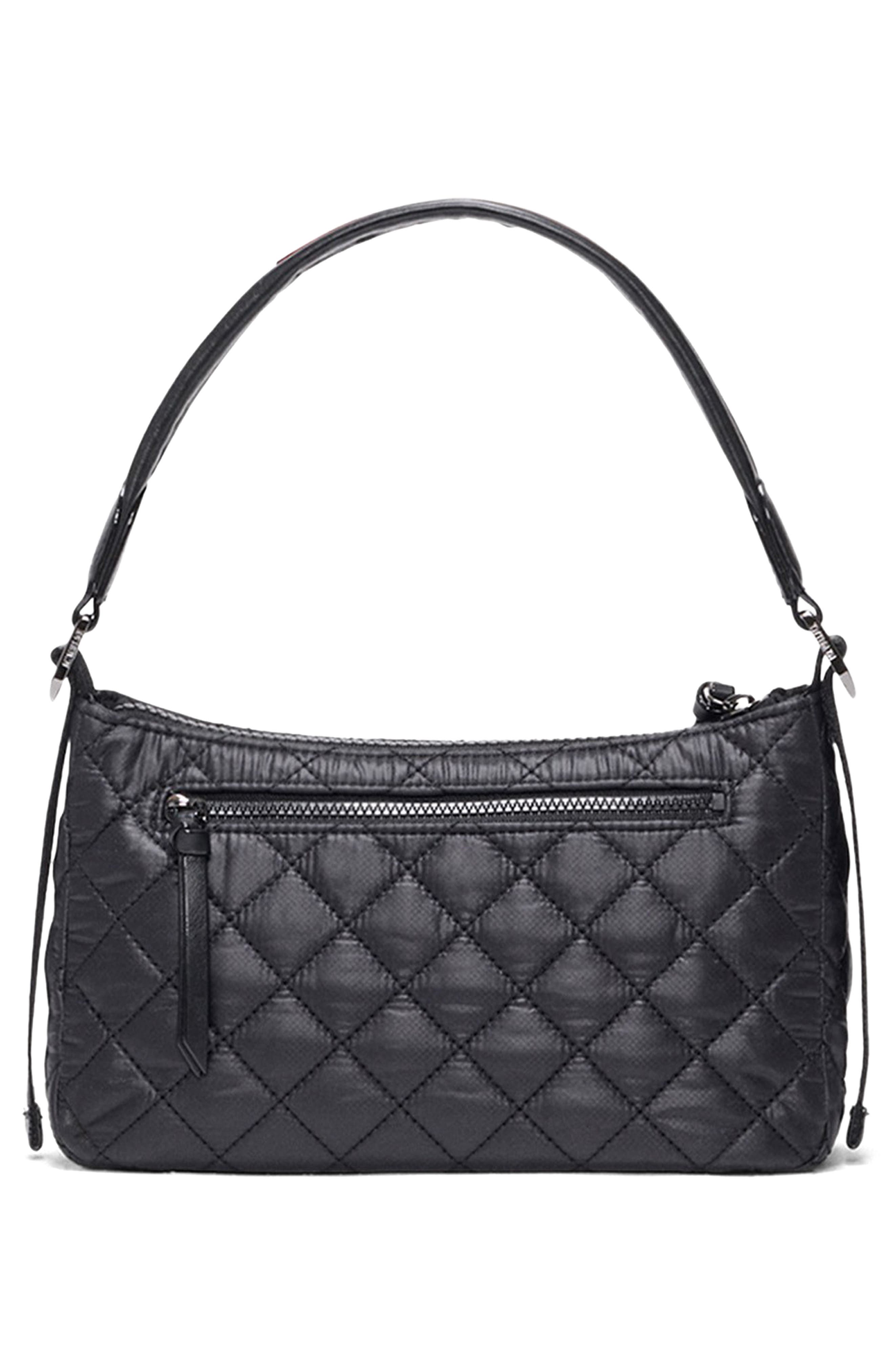 MZ Wallace Small Park Quilted Nylon Shoulder Bag, Alternate, color, Black