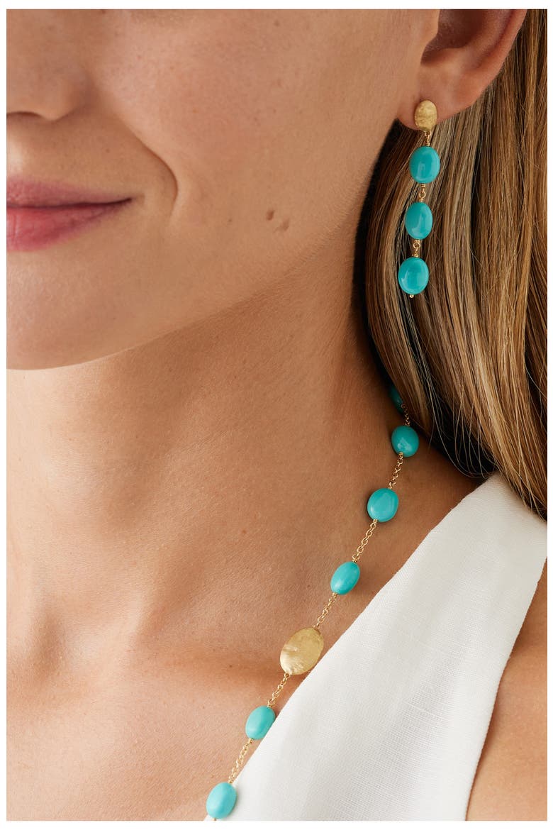 Siviglia Turquoise Drop Earrings, Alternate, color, 18K YELLOW GOLD