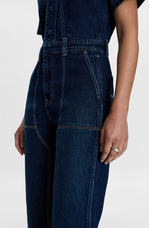 Pistola Jacob Wide Leg Denim Jumpsuit In Alpine