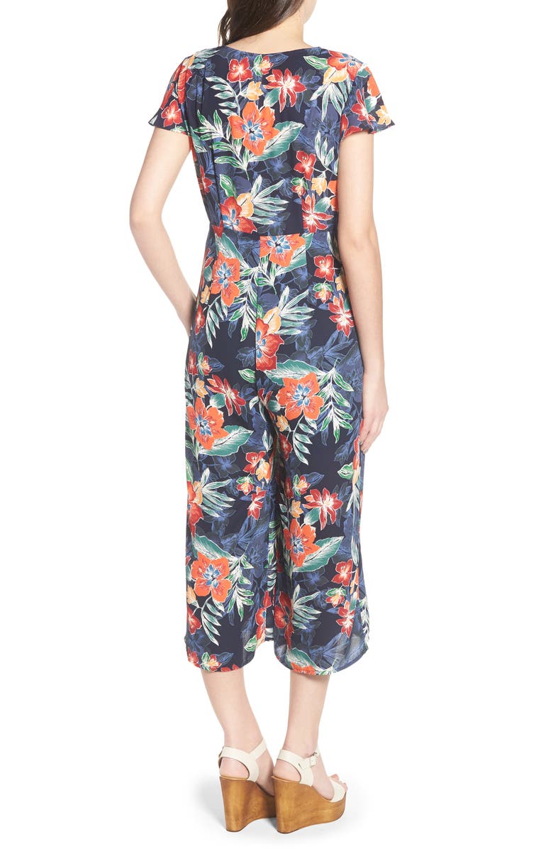 One Clothing Tie Front Culotte Jumpsuit, Alternate, color,