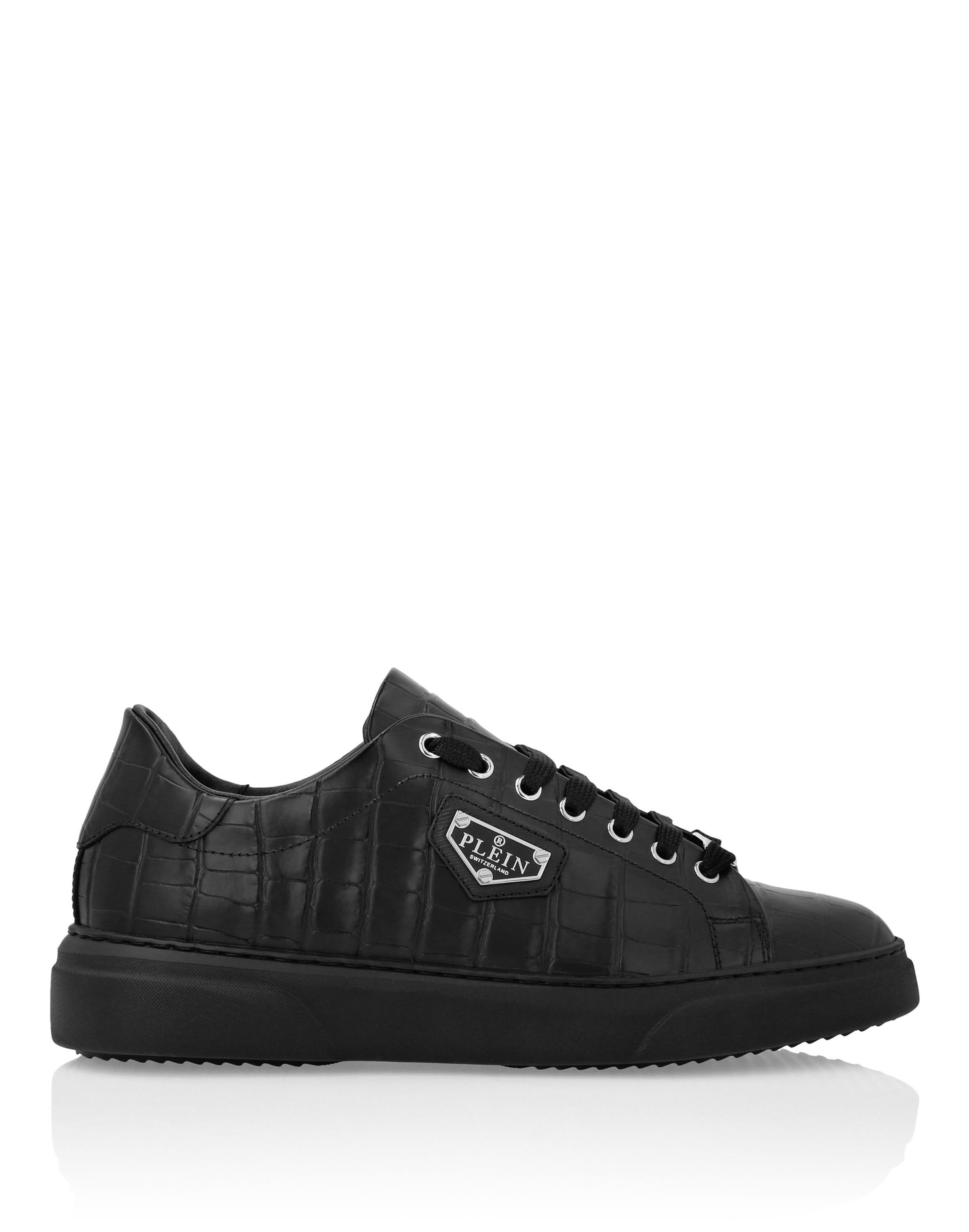 Low-Top Sneakers Iconic Plein Unisex, Alternate, color, black/black