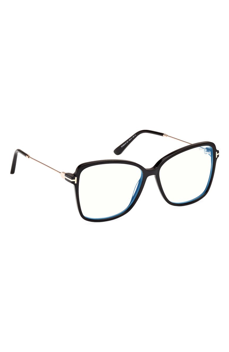 TOM FORD 53mm Butterfly Blue Light Blocking Glasses, Alternate, color, 