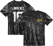 Outerstuff Girls Youth Trevor Lawrence Black Jacksonville Jaguars Sequin V-Neck Fashion Jersey