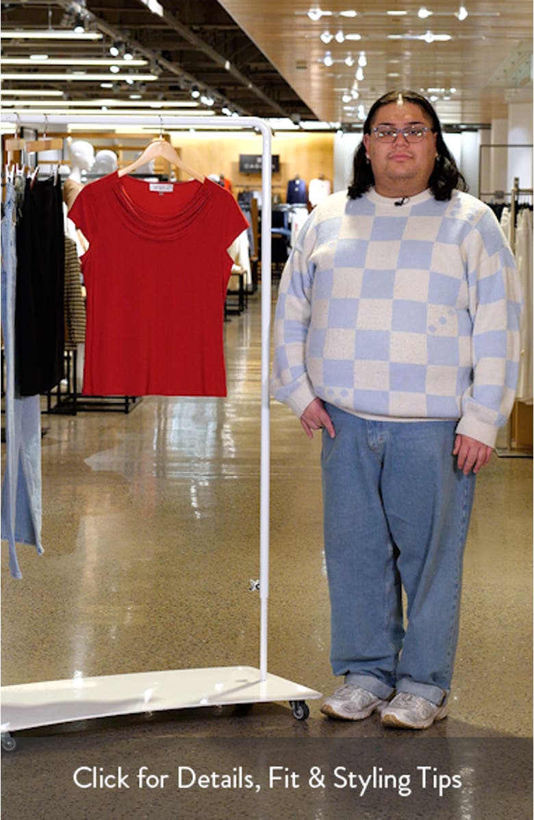 Cap Sleeve Cowl Neck Top, sales video thumbnail