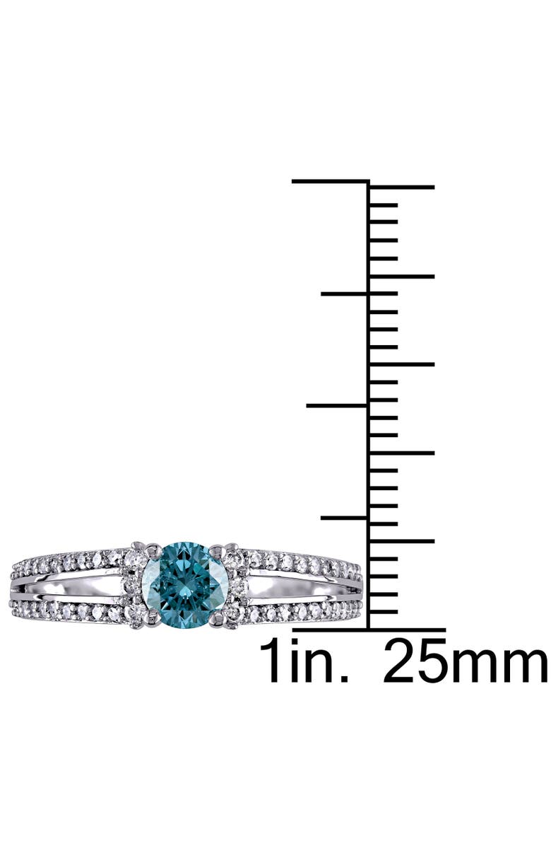 Julianna B. Blue & White Diamond Split Shank Ring 10k, Alternate, color, Diamond