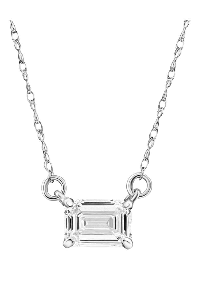 Bliss Diamond 3/4Ct Emerald Cut Diamond White or Yellow Gold Pendant 18" Necklace Lab Grown, Main, color, White Gold