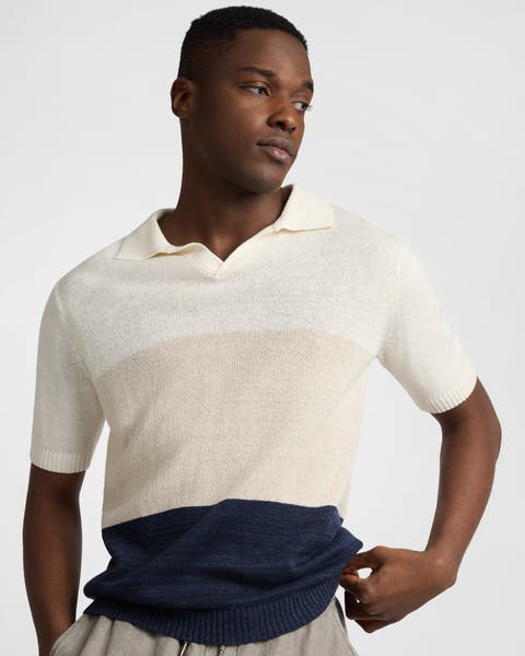 Silk Linen Short Sleeve Johnny Polo