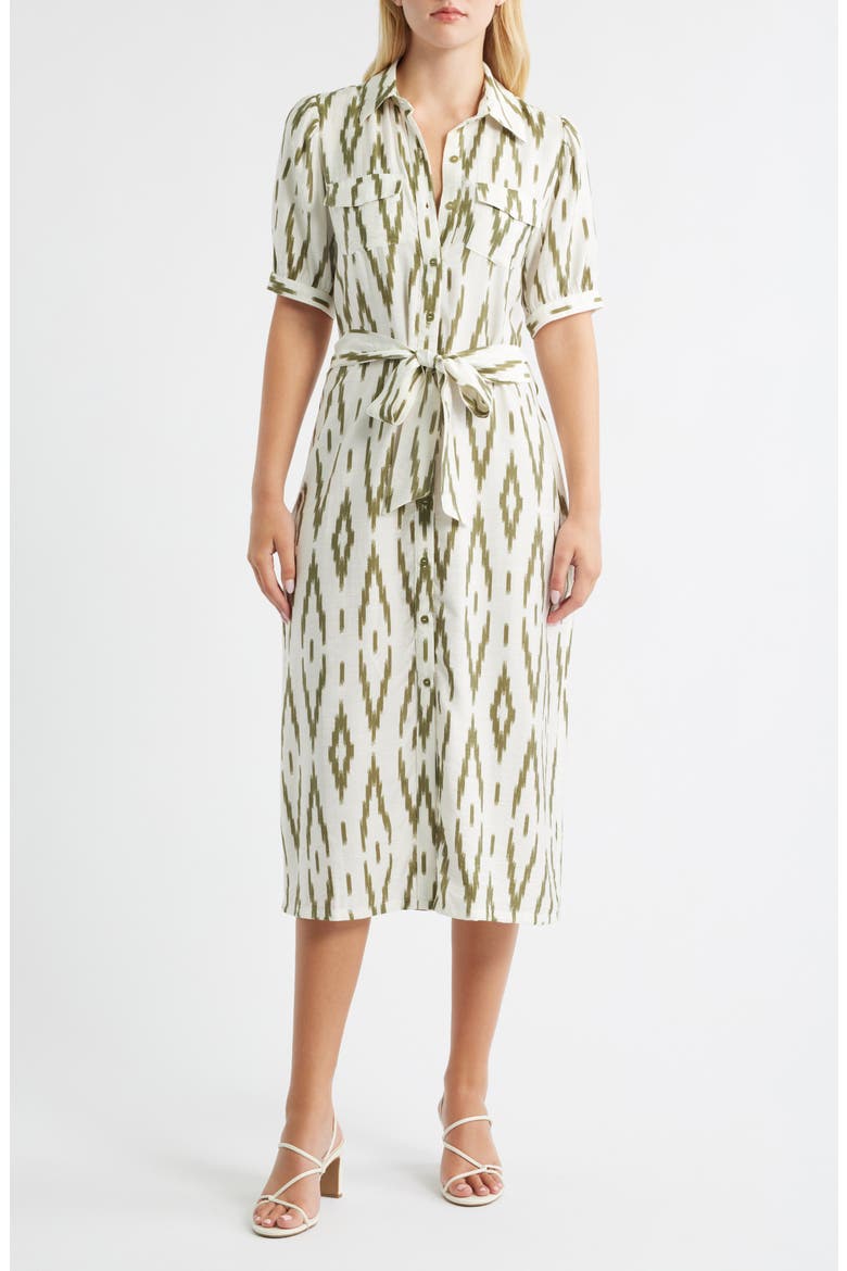 Tie Waist Shirtdress, Main, color, CAPULET OLIVE