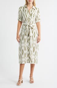 Halogen® Tie Waist Shirtdress