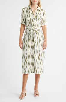 Halogen® Tie Waist Shirtdress