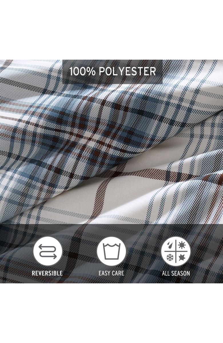 Eddie Bauer Alder Plaid Reversible Comforter Set, Alternate, color, Blue Grey