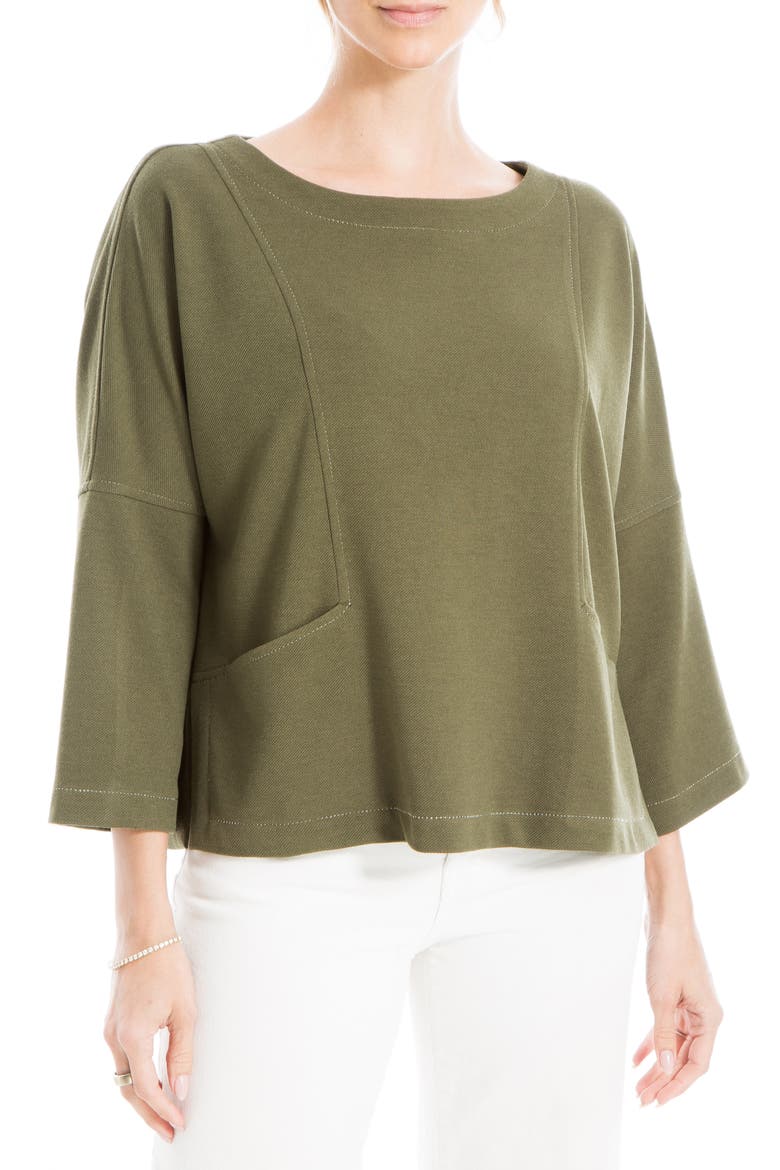 MAX STUDIO Contrast Stitch Top (Women) | Nordstromrack