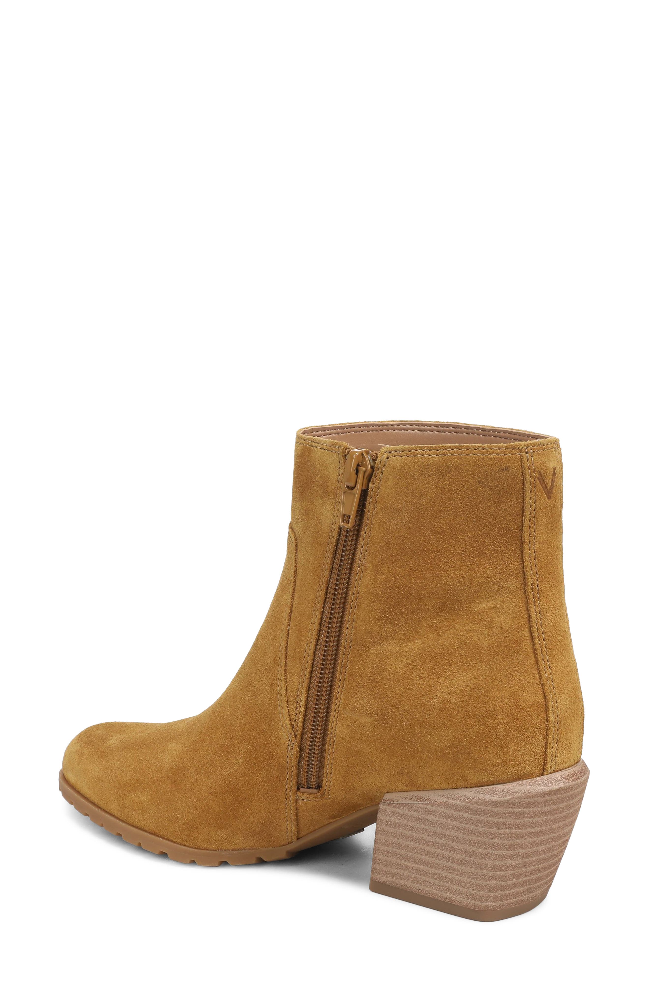 Bianca Leather Bootie, Alternate, color, GOLDEN BROWN SUEDE