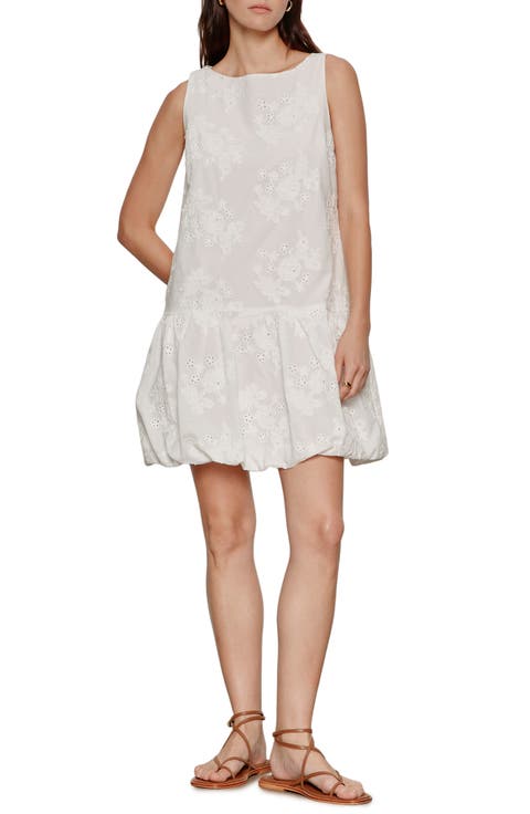 Garden Cotton Eyelet Bubble Hem Minidress