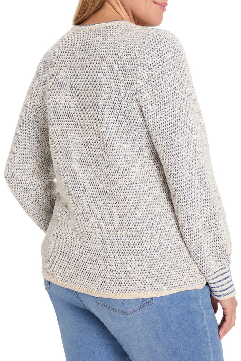 Textured Split Neck Sweater, Alternate, color, BLUE MULTI