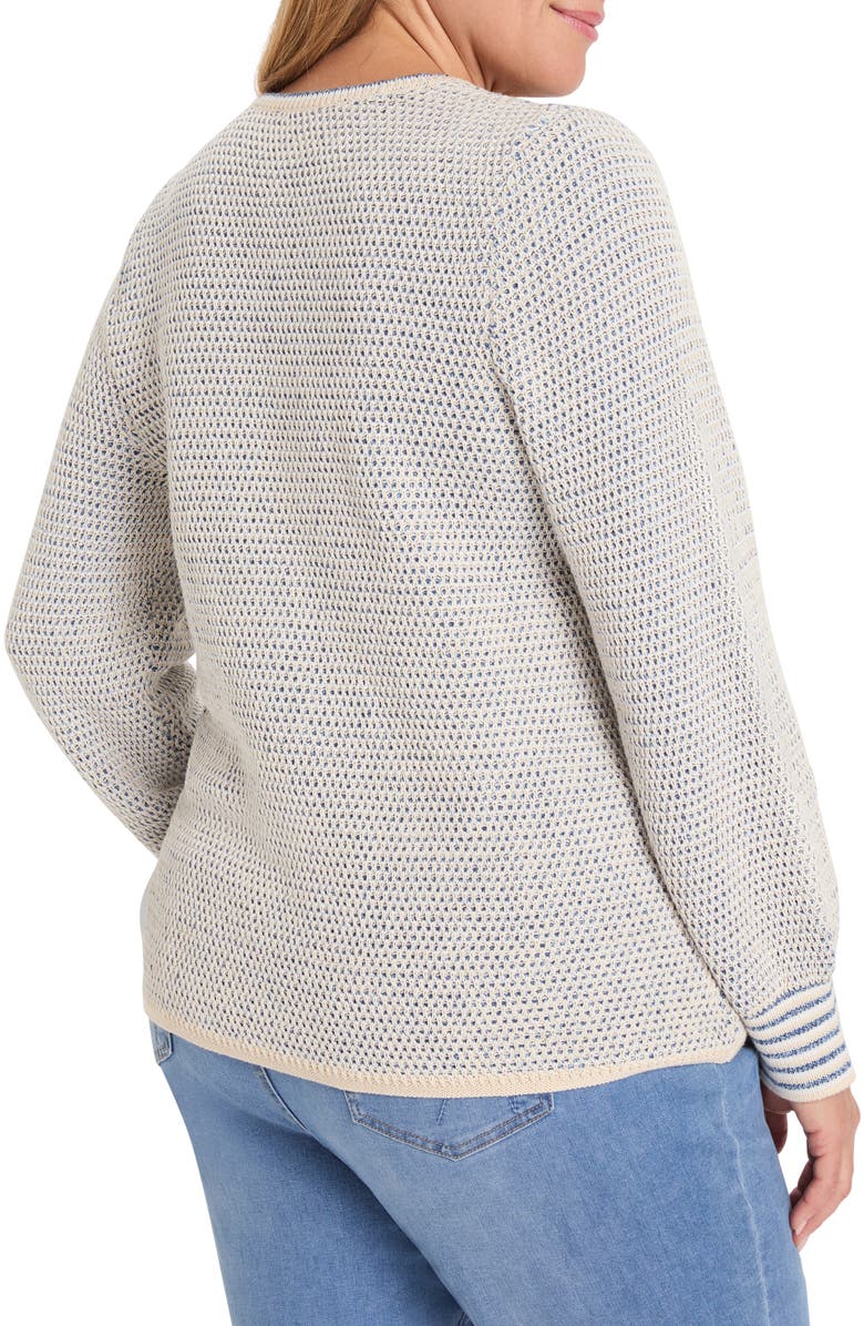 NIC+ZOE Textured Split Neck Sweater, Alternate, color, Blue Multi