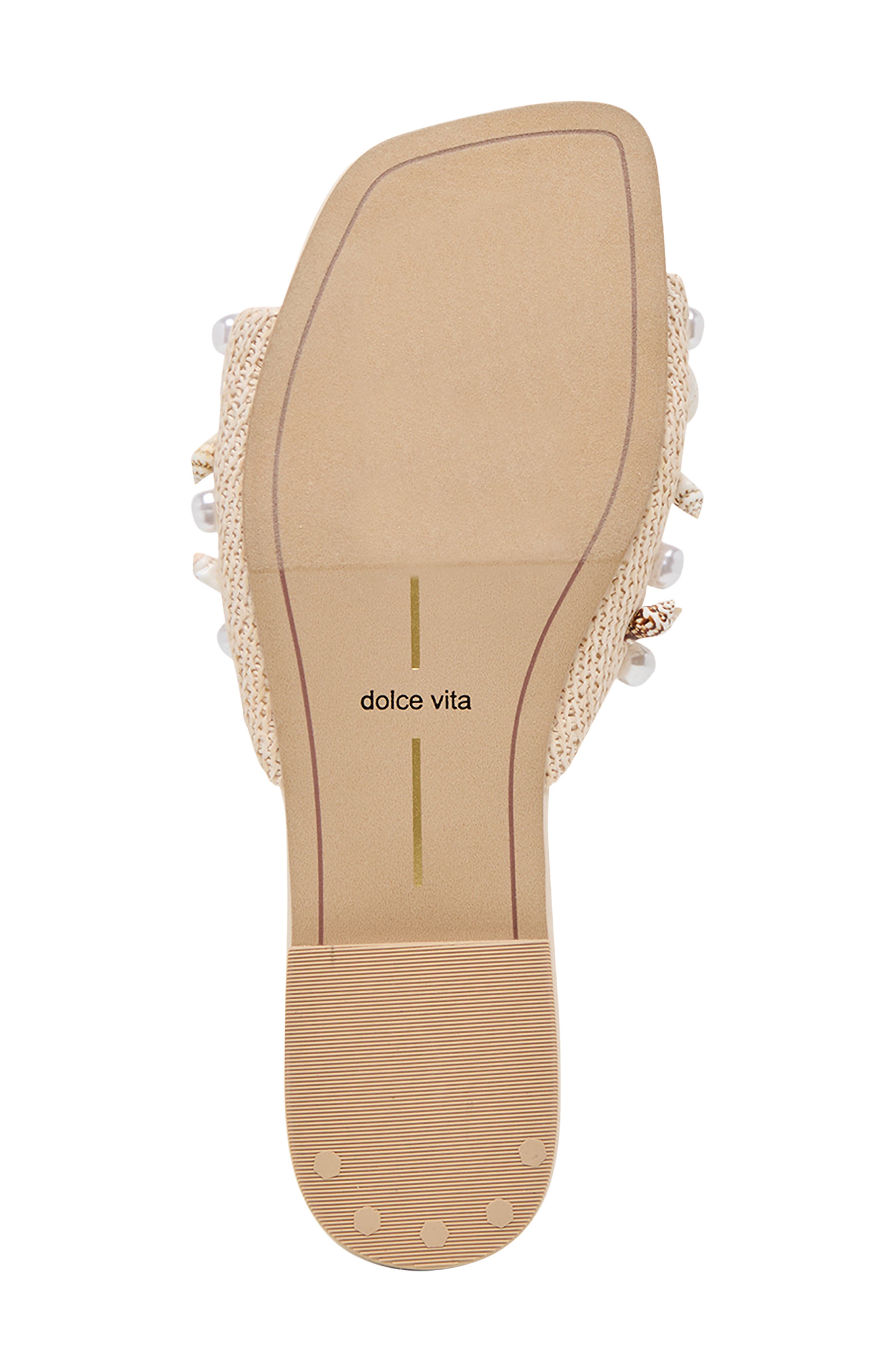Dolce Vita Lizza Slide Sandal, Alternate, color, Oatmeal Beaded Raffia