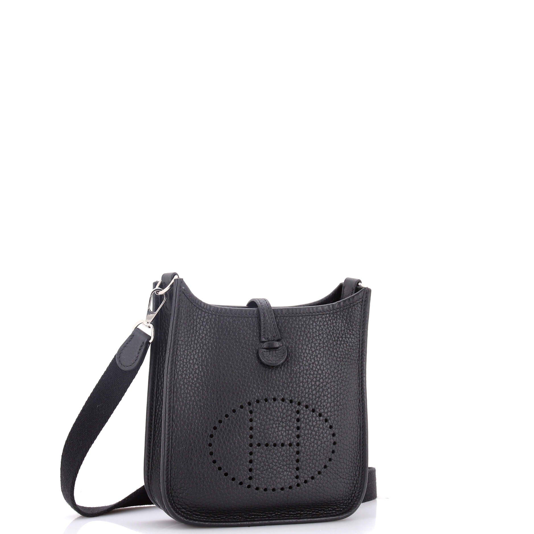 Pre-Owned Hermes Evelyne Bag Gen III Clemence TPM, Alternate, color, Noir