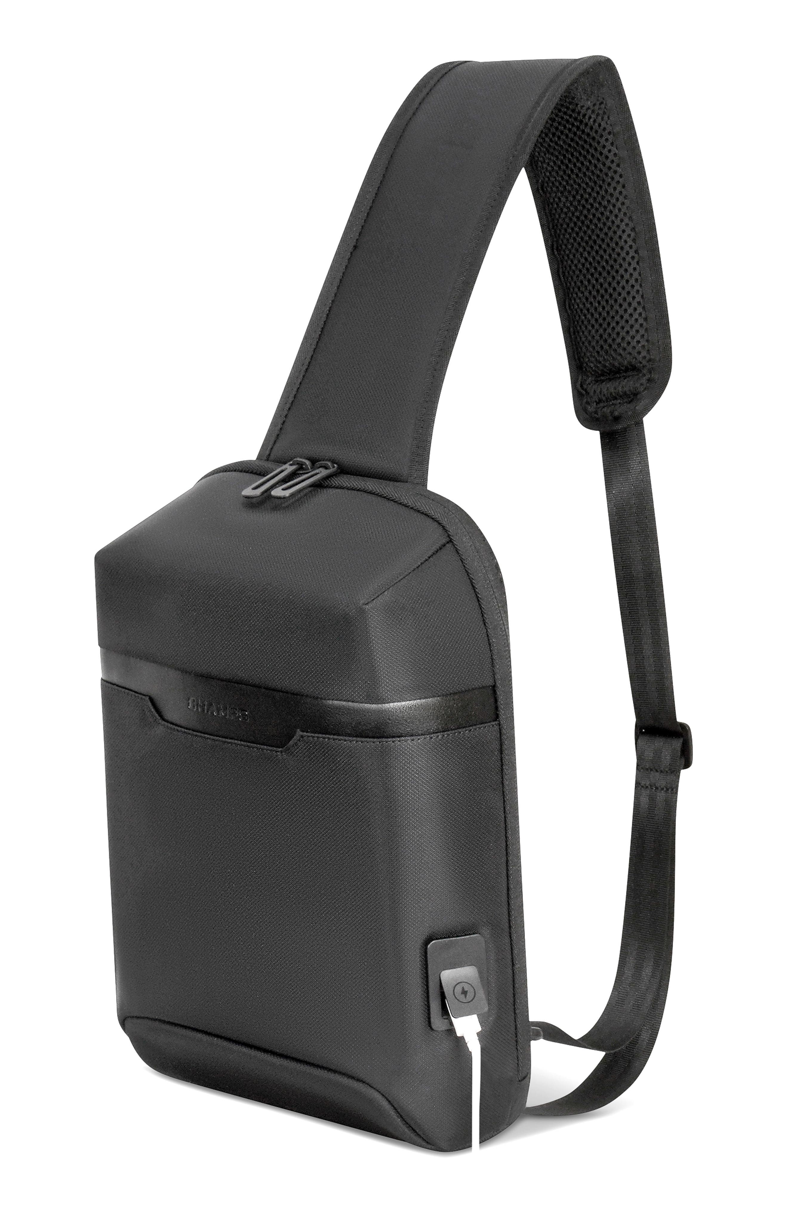 CHAMPS Onyx Waterproof Sling Bag, Alternate, color, Black