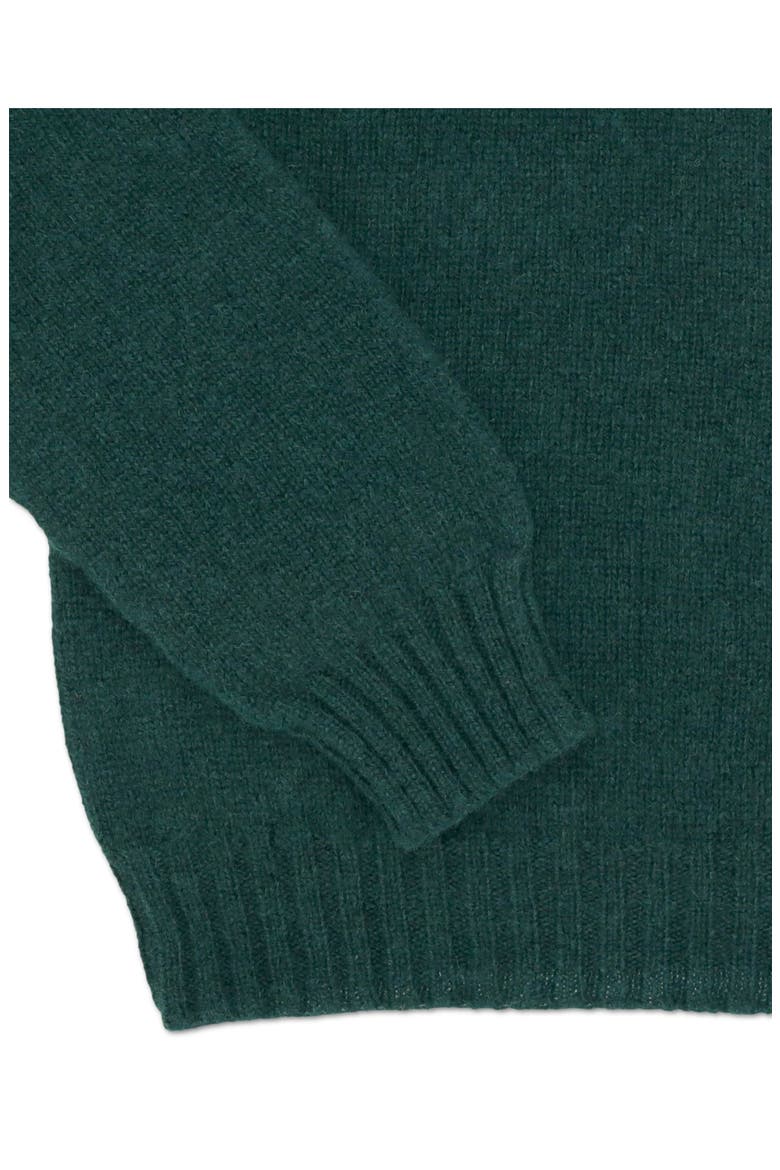 Shetland Crew Neck Sweater, Alternate, color, Forest Green