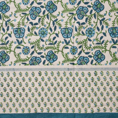 Sharan Floral Block Print Tablecloth