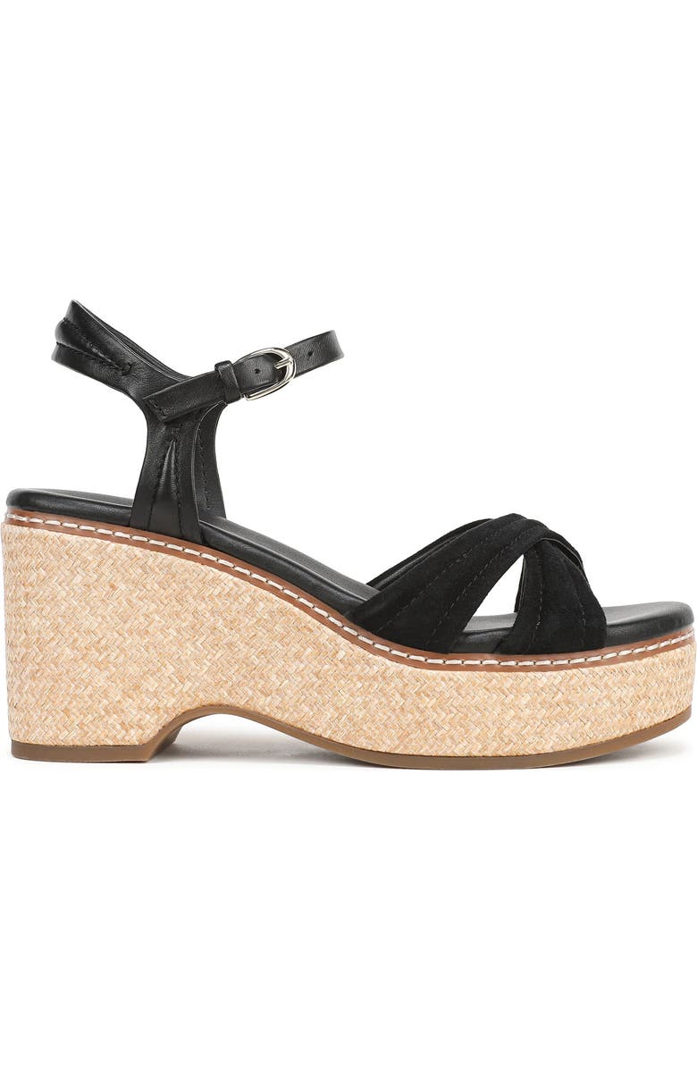 Naturalizer Dovie Ankle Straple Platform Wedge, Alternate, color, Black