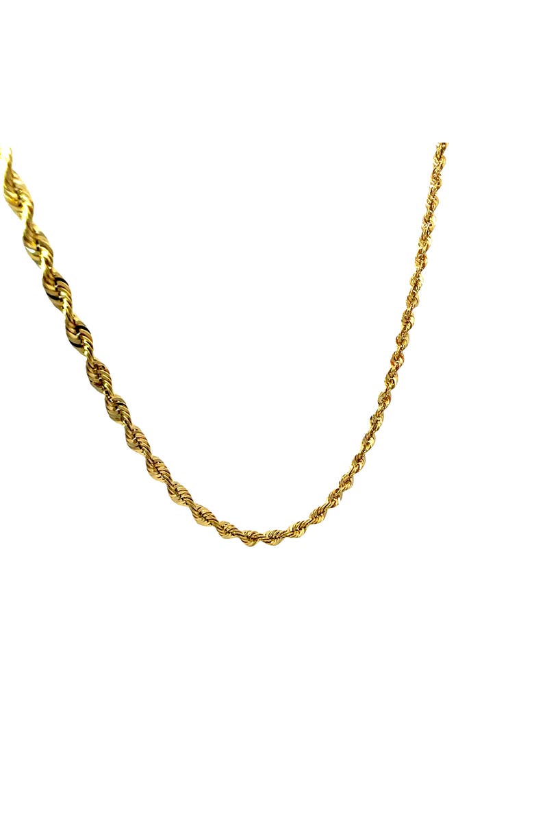 Ancona Jewelry 14K Diamond Cut Rope 4.2mm 22in Chain Necklace, Main, color, Yellow Gold