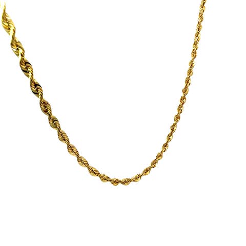 14K Diamond Cut Rope 4.2mm 22in Chain Necklace