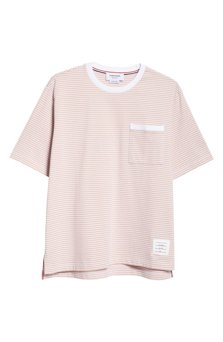Thom Browne Stripe Oversize Cotton T-Shirt, Alternate, color,