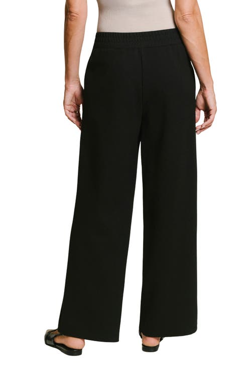 Matty M . Kylie Luxe Wide Leg Knit Pants In Black