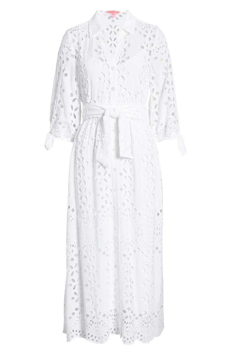 Lilly Pulitzer<sup>®</sup> Amrita Eyelet Embroidered Shirtdress, Alternate, color,