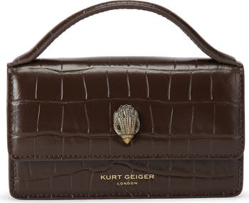 Extra Small Bond Croc Embossed Leather Top Handle Bag