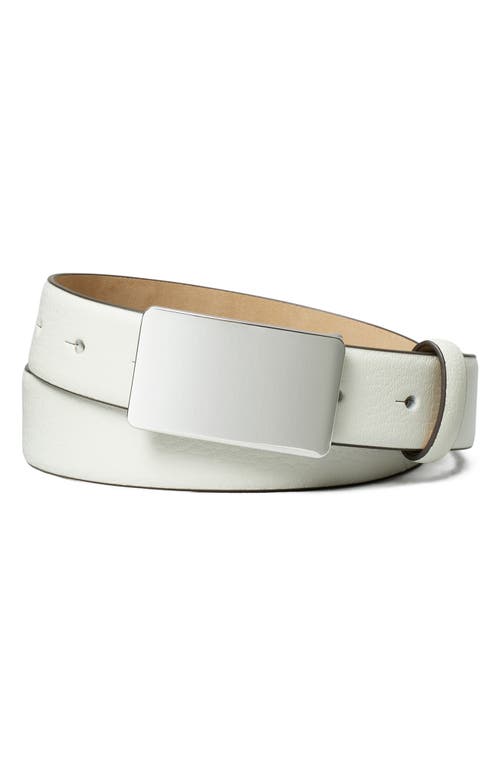 Tory Burch Plate Leather Belt In Blanc