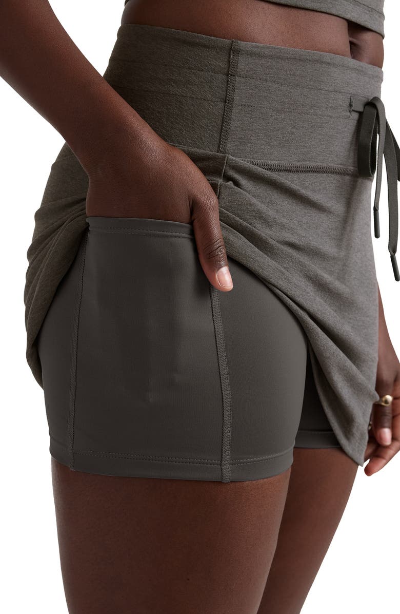 Beyond Yoga Space Dye Go Pocket Skort, Alternate, color, True Gray Heather