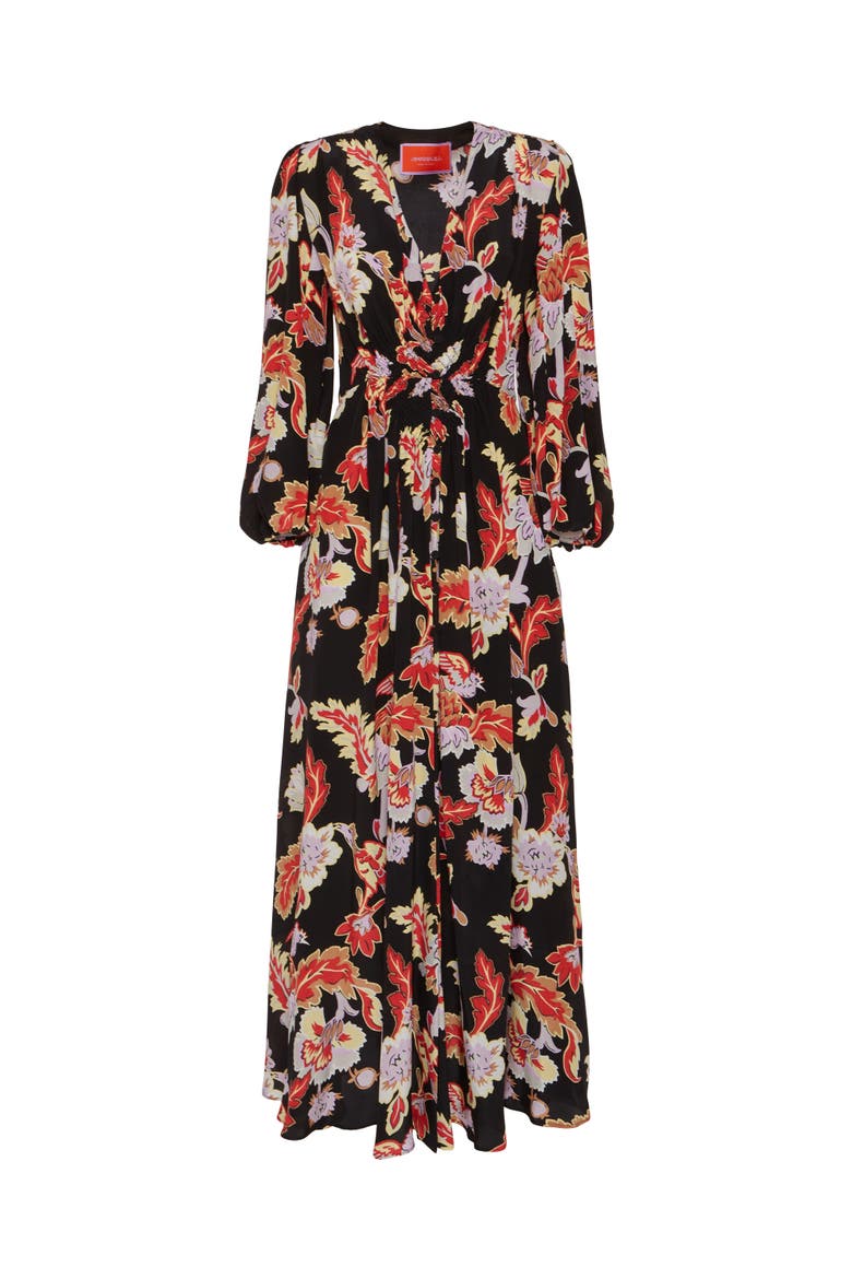 Long Camerino Dress, Alternate, color, Lark Black